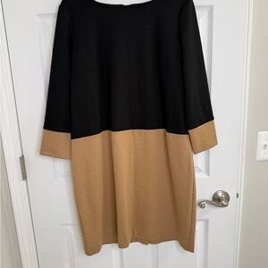 Spiegel Black and Tan 3/4 Sleeve Dress